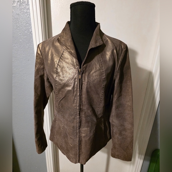 Coldwater Creek Jackets & Blazers - ColdWater Creek Metallic 100% Leather Jacket